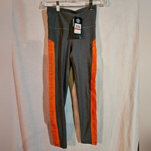 Under Armour Women's Heatgear Ankle Crop High Rise Gray/Orange Leggings Size XS
